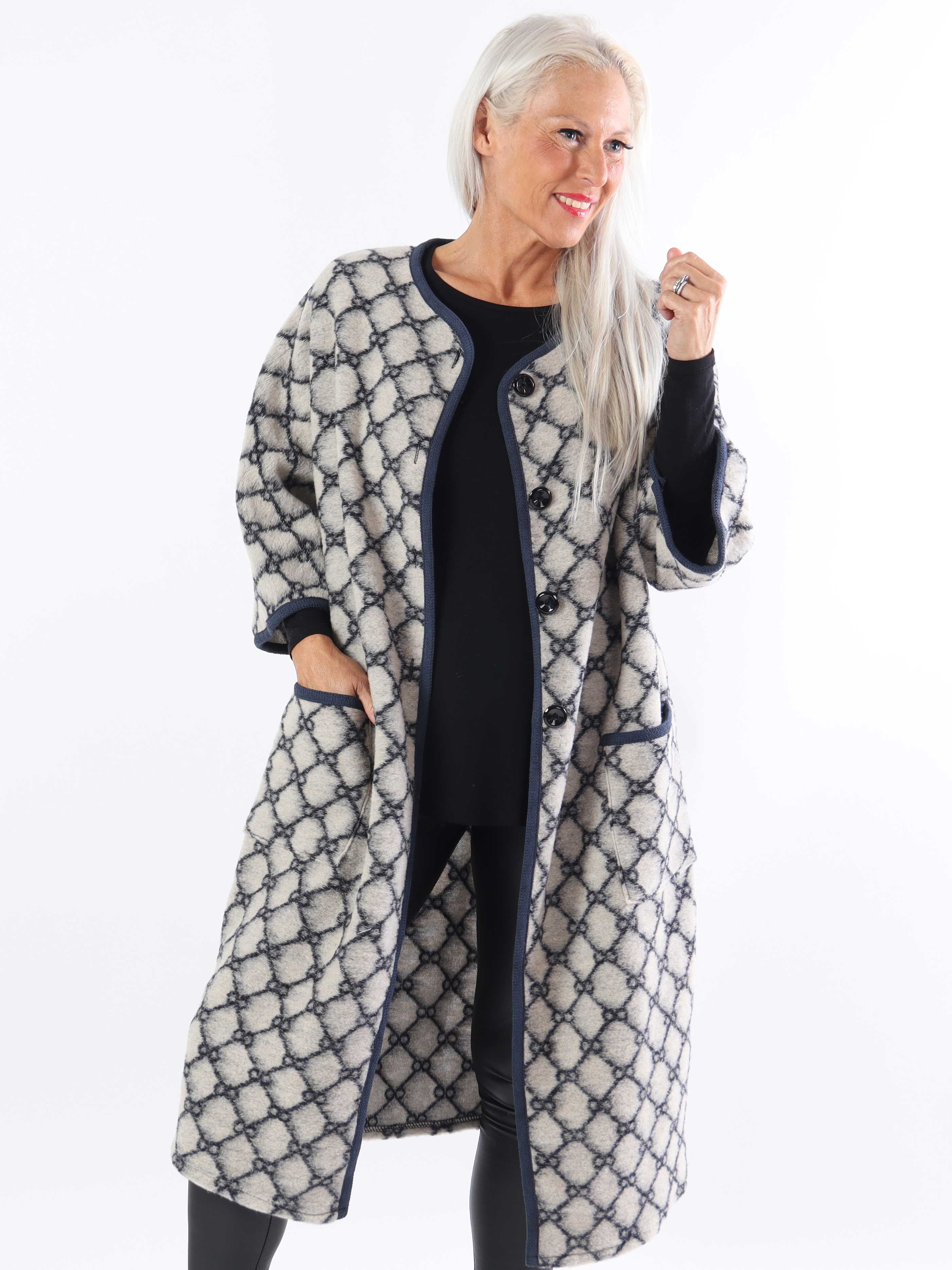 Arianna - Mønstret plus size frakke